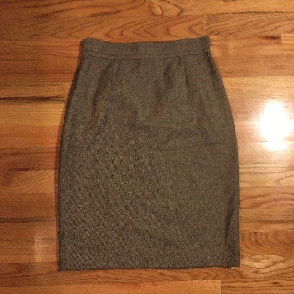 WOMENS KATE HILL BLACK TAUPE PENCIL SKIRT  6P